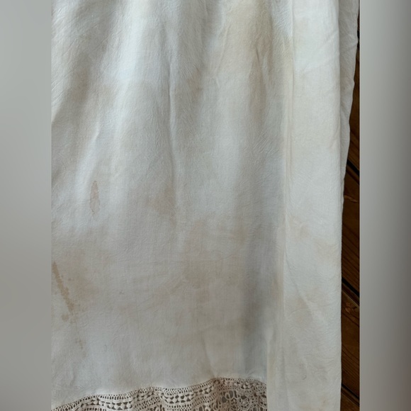 Free People Intimately XS white midi dress lace boho hand tie dyed - Picture 5 of 10